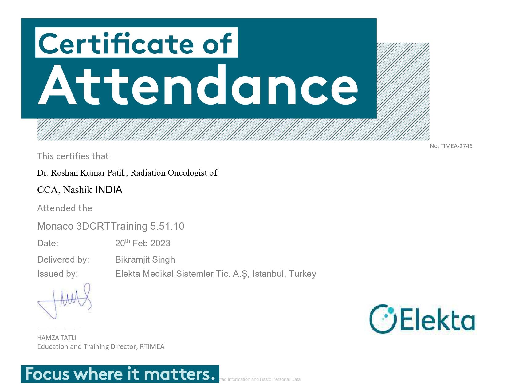 Elekta’s Training of MONACO Planning System 