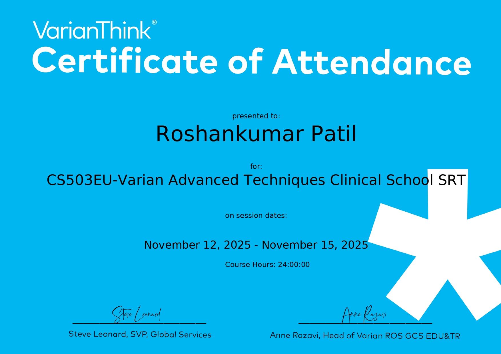 Varian Advanced Techniques SRS SBRT SRT Clinical Discussion 